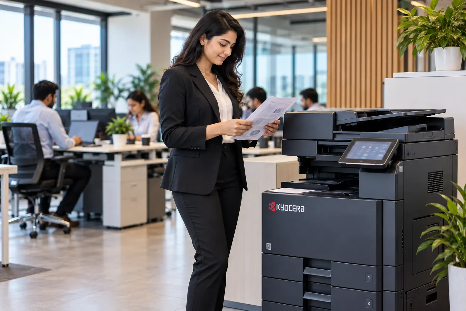 SHP Solutions technician servicing a Kyocera printer